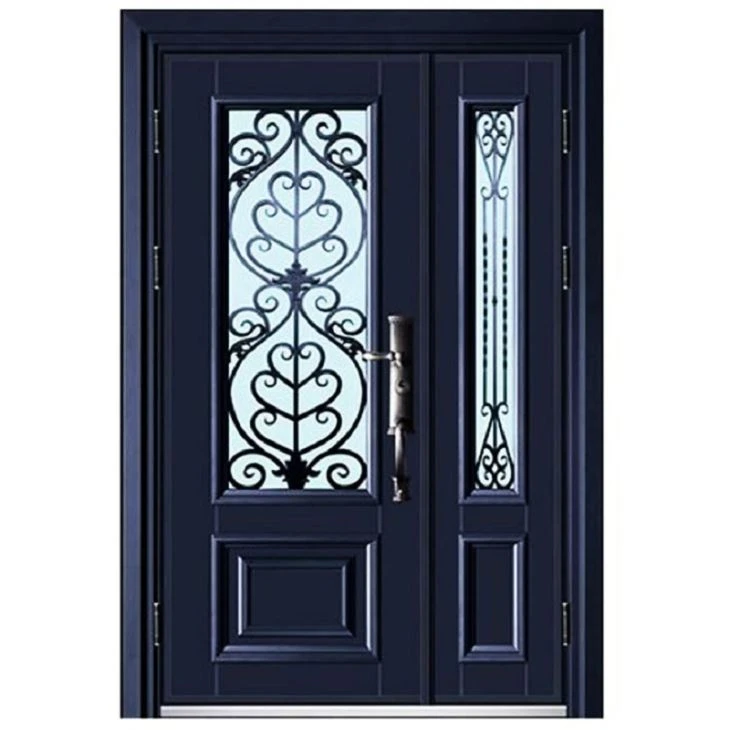 One And Half Aluminum Art Glass Door