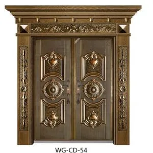 Puerta alemana de acero de seguridad de cobre y madera