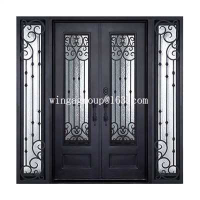 Entrada exterior Puerta de hierro con luz lateral