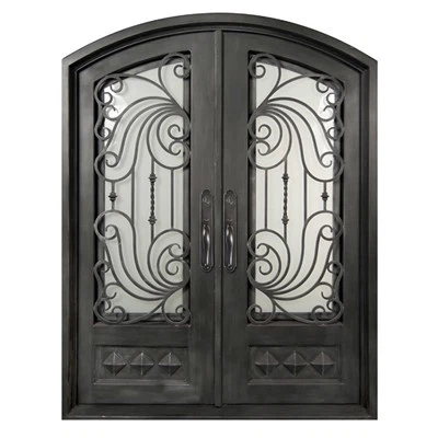 Puerta doble de hierro moderno